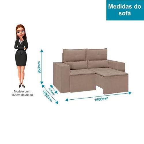 Sofá Retrátil e Reclinável Viena