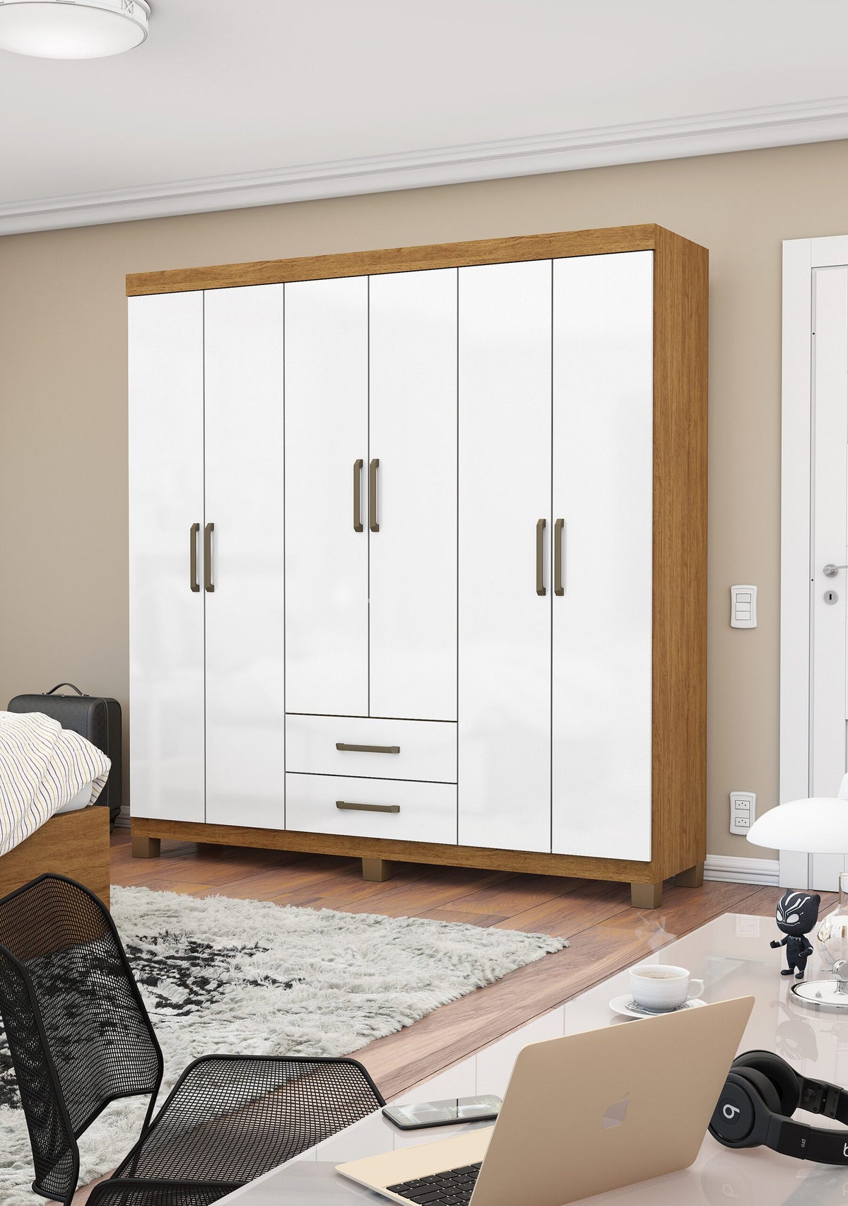 GUARDA ROUPA ARIES GOLD - BRANCO