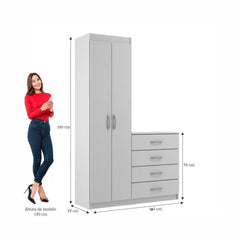Cômoda e Sapateira Larissa 4 Gavetas 2 Portas - Evidência