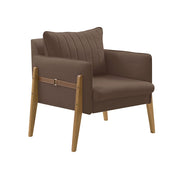 POLTRONA ORION CINTO EM COURO - VELUDO D68 BEGE COD.1002-A