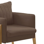 POLTRONA ORION CINTO EM COURO - VELUDO D68 BEGE COD.1002-A