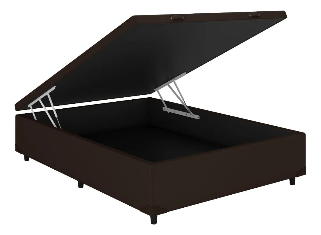 BASE BAU CASAL BLINDADO BLU - PRETO SUEDE