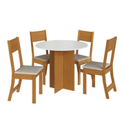 MESA ALICE 0,90 REDONDA FREIJO/OFF C/4 CAD 797- LINHO