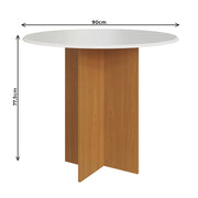 MESA ALICE 0,90 REDONDA FREIJO/OFF C/4 CAD 797- LINHO