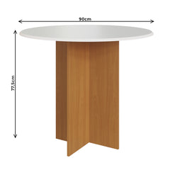 MESA ALICE 0,90 REDONDA FREIJO/OFF C/4 CAD 797- LINHO