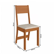 MESA ALICE 0,90 REDONDA FREIJO/OFF C/4 CAD 797- LINHO