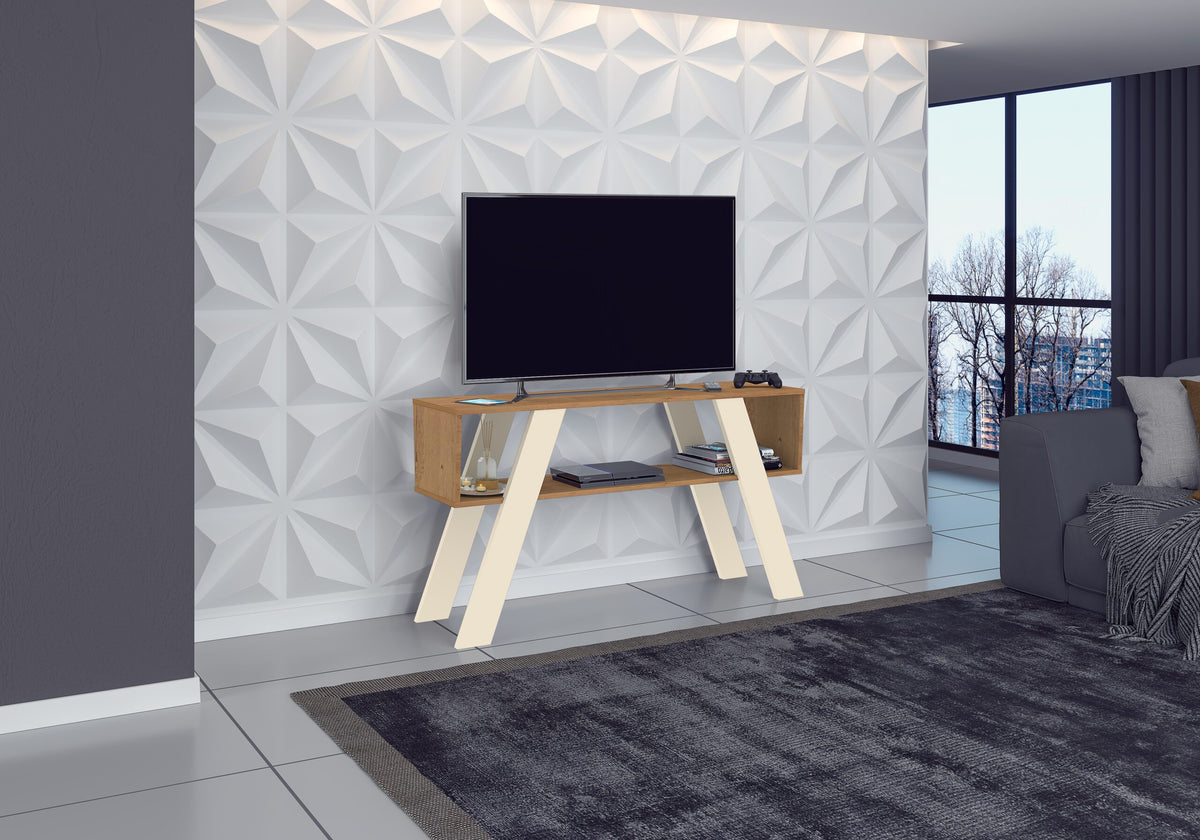 RACK APARADOR DETROIT CANELATO RUSTICO NATURA OFF WHITE