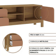 Rack Artely Nature Carvalho/Terracota