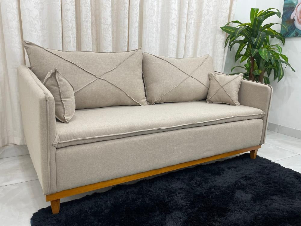 SOFA 3 LUG LISBOA | VELUDO MARROM (01)