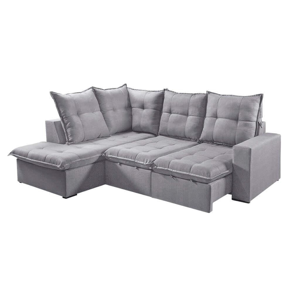 SOFA CANTO COLATINA 2MD70+CHASIE100(2,50)L. MARROM PE TAB/BR