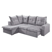 SOFA CANTO COLATINA 2MD70+CHASIE100(2,50)L. MARROM PE TAB/BR