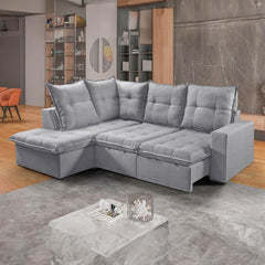 SOFA CANTO COLATINA 2MD70+CHASIE100(2,50)L. MARROM PE TAB/BR