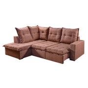 SOFA CANTO COLATINA 2MD70+CHASIE100(2,50)L. MARROM PE TAB/BR