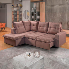 SOFA CANTO COLATINA 2MD70+CHASIE100(2,50)L. MARROM PE TAB/BR