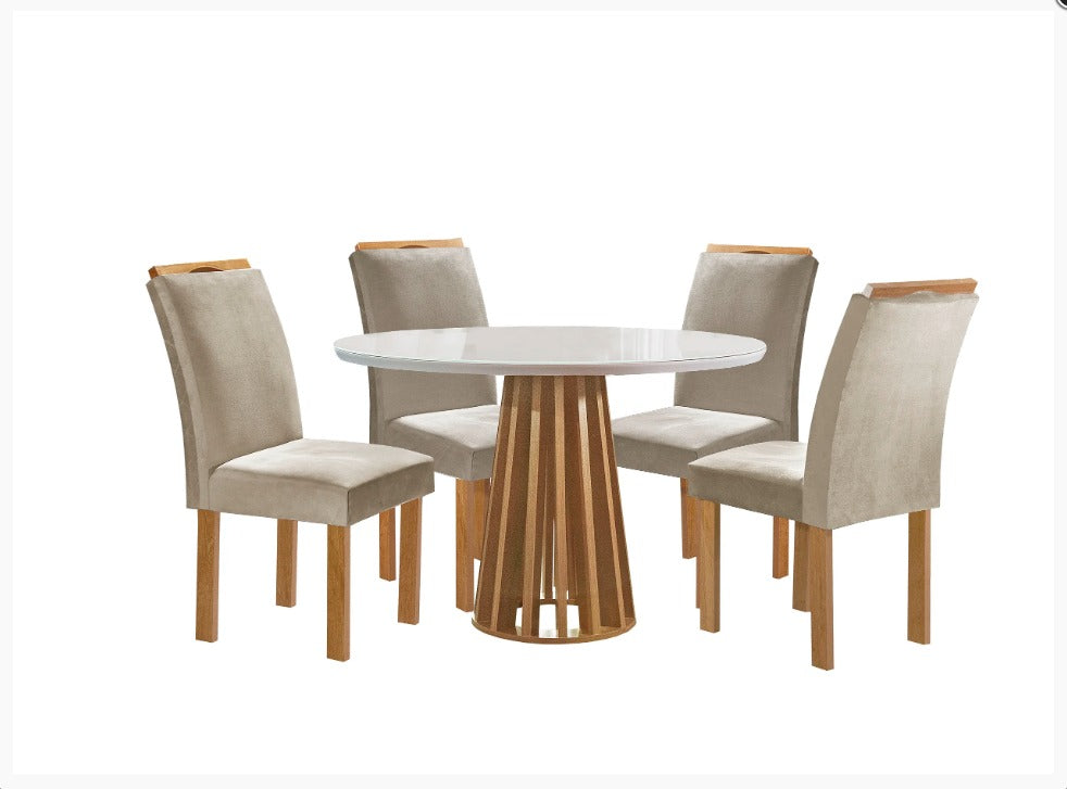 MESA BERLIM REDONDA + 4 CADEIRAS LONDRES