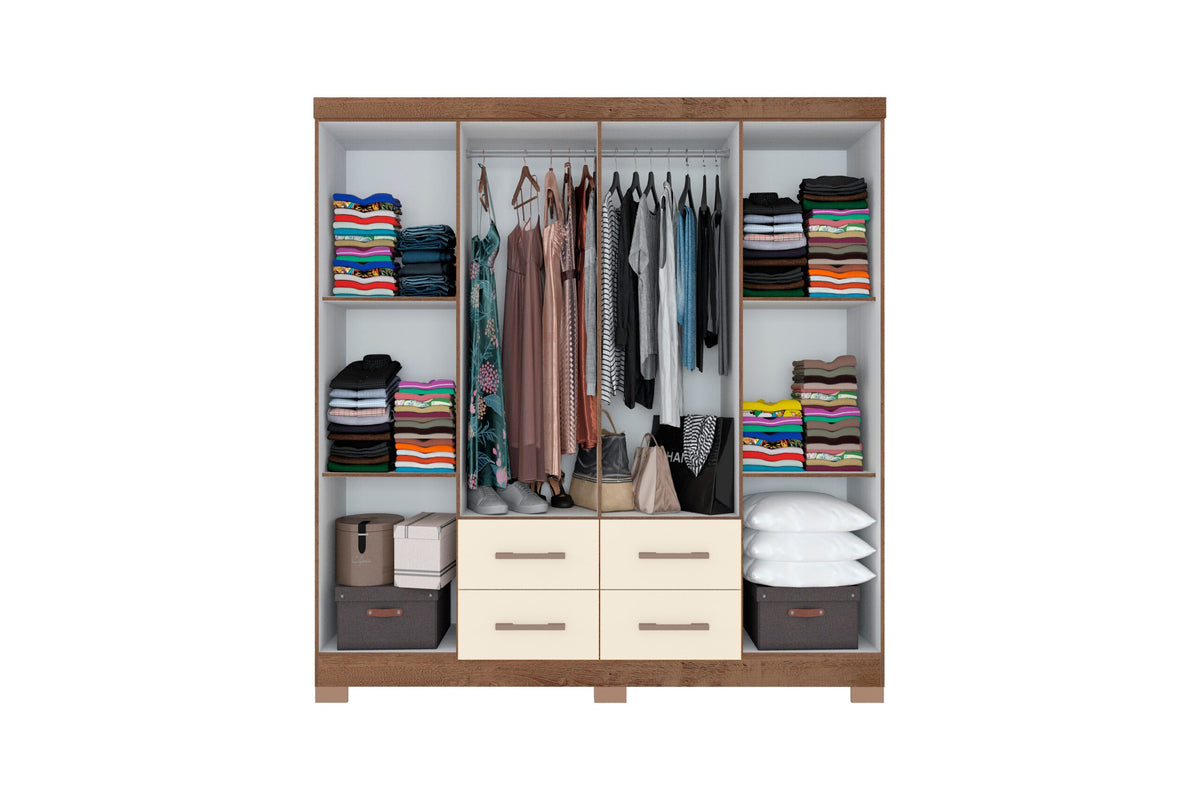 GUARDA ROUPA ITAPEMA 8 PORTAS 4 GAVETAS | COM ESPELHO