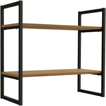 NICHO 2 PRATELEIRAS INDUSTRIAL | CANELA/PRETO