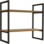 NICHO 2 PRATELEIRAS INDUSTRIAL | CANELA/PRETO