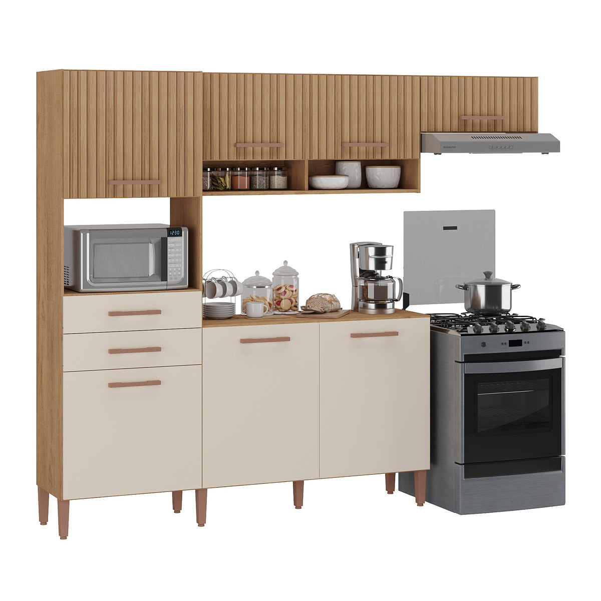 COZINHA FORTALEZA CANELATO RUSTICO 3D CANEL NATURA OFF