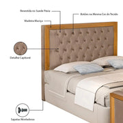 CABECEIRA IMPERIAL 140CM PAVIA - BEGE