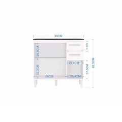 BALCAO 3P 2G 90CM CH/OFF POQUEMA
