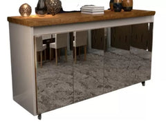 BUFFET MARIA C/ESPELHO- CINAMOMO/OFF WHITE