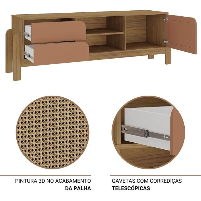 Rack Artely Nature Carvalho/Terracota