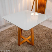 MESA BALI | C/ VIDRO | CINAMOMO/OFF WHITE