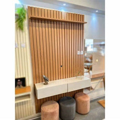 PAINEL RIPADO 1412 + NICHO NIAGARA - FREIJO/OFF W/MATTE