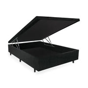 BASE BAU CASAL BLINDADO BLU - PRETO SUEDE