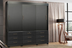 GUARDA ROUPA ITAPEMA 3 PORTAS DESLIZANTES 9 GAVETAS