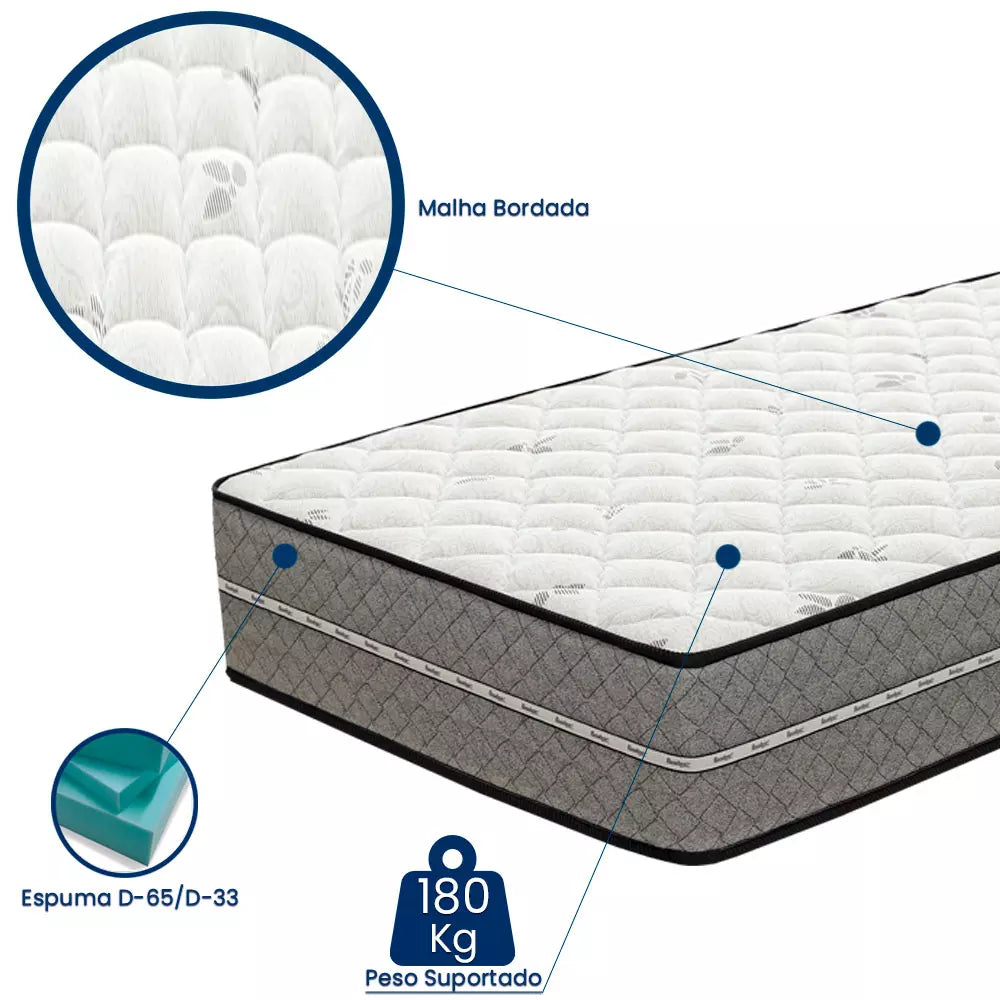 COLCHAO ESPUMA OPALA MAX FIRM SOLTEIRO 188X88X17
