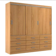 Guarda Roupa Casal 3 Portas 9 Gavetas-Isabela