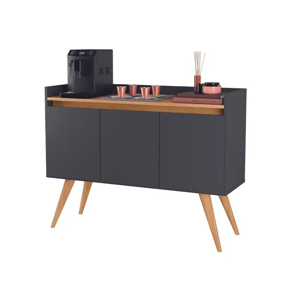 APARADOR BUFFET GOLD 3 PORTAS PEROLA/MEL