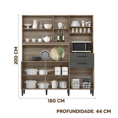 KIT COZINHA SALSA - IPE/CHUMBO PTA FECHADA