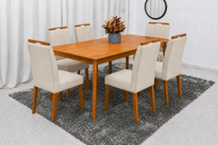 MESA ALEGRA 1.80X0.90 + 6 CADEIRAS MAIA
