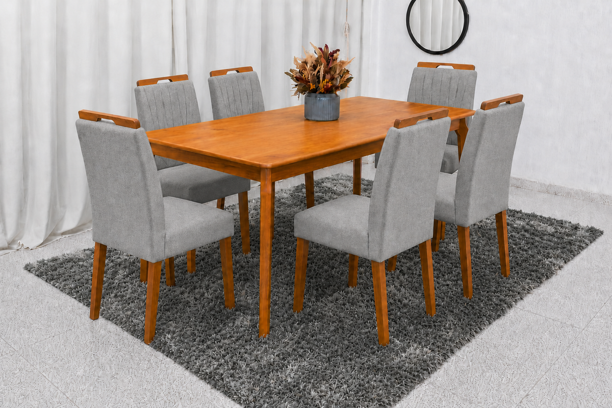 MESA ALEGRA 1.80X0.90 + 6 CADEIRAS MAIA