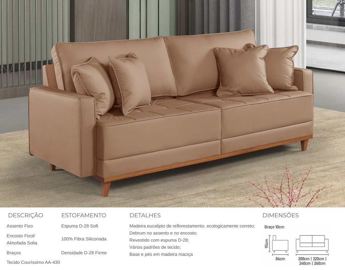 SOFA SAVANAH | LINHO AQUABLOCK | BEGE + CORINO