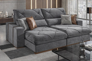 SOFA RETRATIL AQUILES | 2 MODULOS | BEGE PALHA (106)
