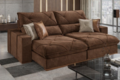SOFA RETRATIL AQUILES | 2 MODULOS | BEGE PALHA (106)