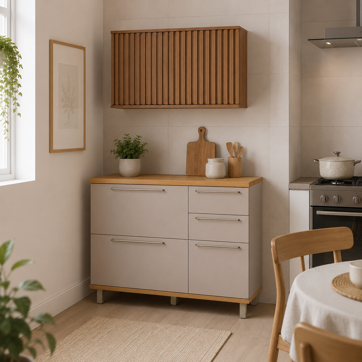 COZINHA MUNIQUE COMPACTA BALCÃO + AEREO 2PTS