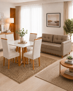COMBO: MESA BALI VIDRO C/4 CAD MAIA + SOFA PORTO SEGURO