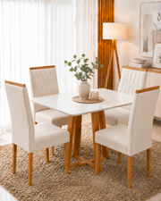 COMBO: MESA BALI VIDRO C/4 CAD MAIA + SOFA PORTO SEGURO