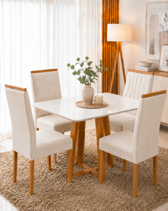 COMBO: MESA BALI VIDRO C/4 CAD MAIA + SOFA PORTO SEGURO