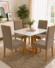 COMBO: MESA BALI VIDRO C/4 CAD MAIA + SOFA PORTO SEGURO