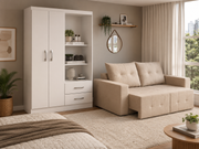 COMBO: GUARDA ROUPA CAPELINHA 2P E 2GV + SOFA HAVAI