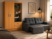 COMBO: GUARDA ROUPA CAPELINHA 2P E 2GV + SOFA HAVAI