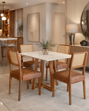 MESA BALI COM VIDRO + 4 CADEIRAS GRECIA
