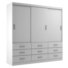 Guarda Roupa Casal 3 Portas 9 Gavetas-Isabela