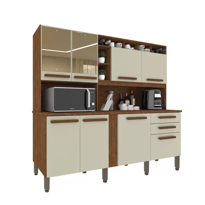 COZINHA ANTONELA C/ ESPELHO- CINAMOMO/OFF WHITE